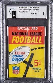 1966 Philadelphia Football Unopened Five-Cent Wax Pack – GAI NM-MT 8
